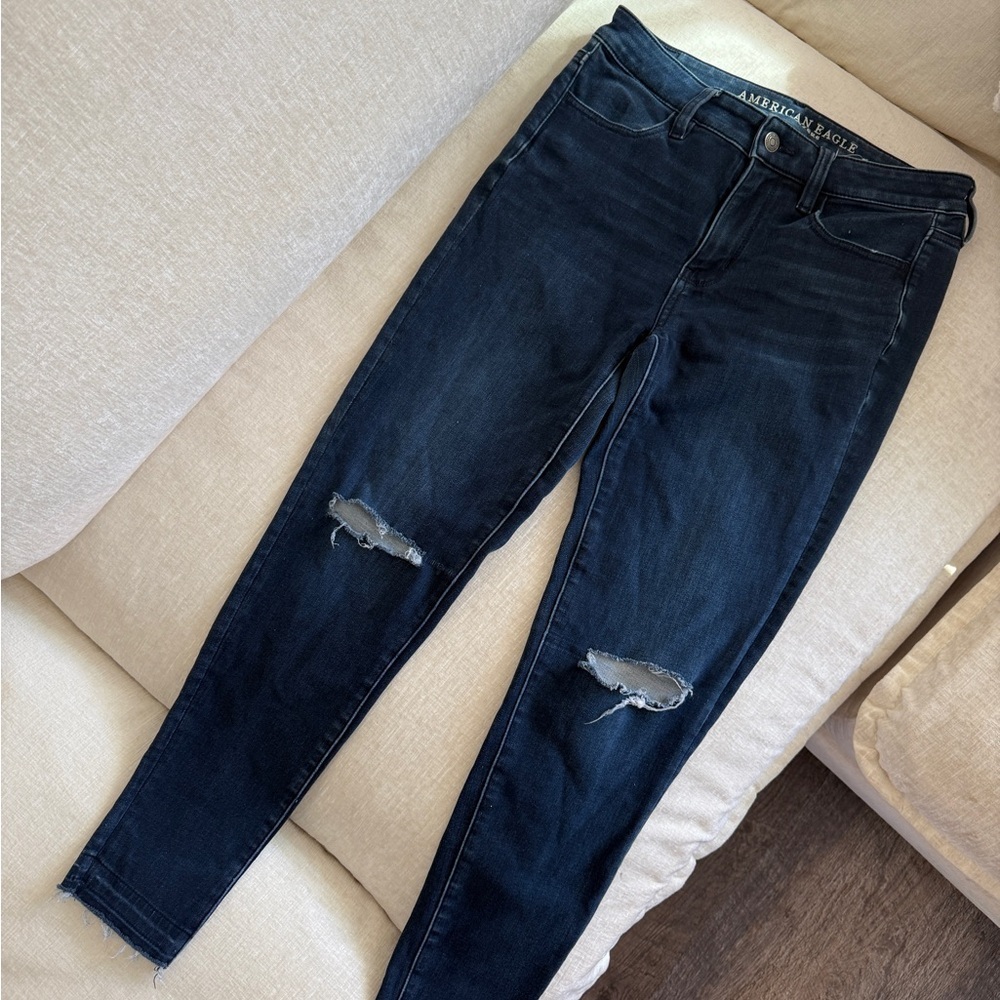 American Eagle Outfitters Women's Dark Blue Skinny Jeans